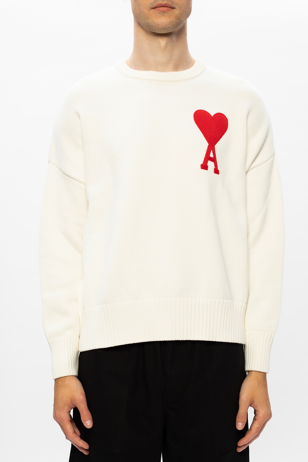 Cream Sweater with logo Ami Alexandre Mattiussi - Vitkac Canada